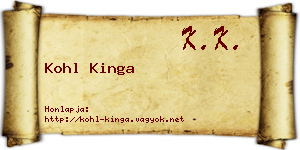 Kohl Kinga névjegykártya